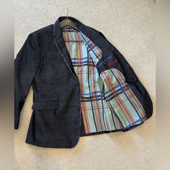 Robert Graham Navy Corduroy Men's Blazer, Size 48L - Picture 10 of 15
